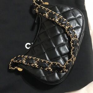 Mini genuine leather quilted bag